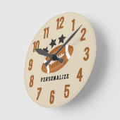 Personalisierter Spaß beim Fußball mit Sternen Runde Wanduhr (Winkel)