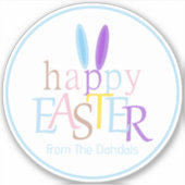 Personalisierter Spaß Bunny Ears Frohe Ostern Aufkleber (Vorderseite)