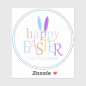 Personalisierter Spaß Bunny Ears Frohe Ostern Aufkleber (Blatt)