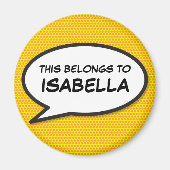 Personalisierter Spaß Comic Buche Sprechblase Magnet (Vorne)