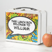 Personalisierter Spaß Comic Buche Sprechblase Metall Brotdose (Beispiel)