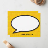 Personalisierter Spaß Comic Buche Sprechblase Mitteilungskarte (Vorderseite/Rückseite Beispiel)