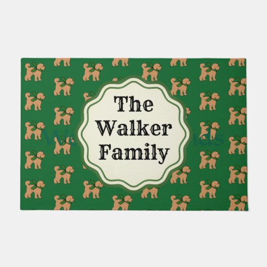 Personalisierter Spaß Doodle grün Fußmatte (Vorderseite)