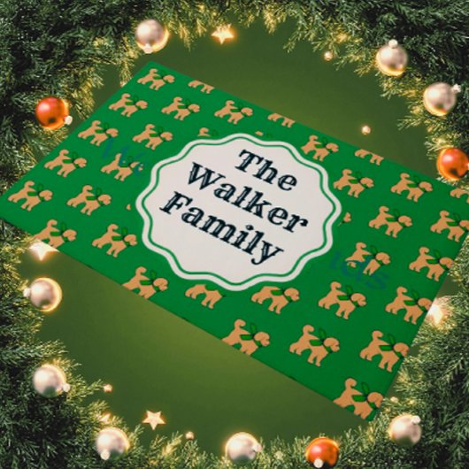 Personalisierter Spaß Doodle grün Fußmatte