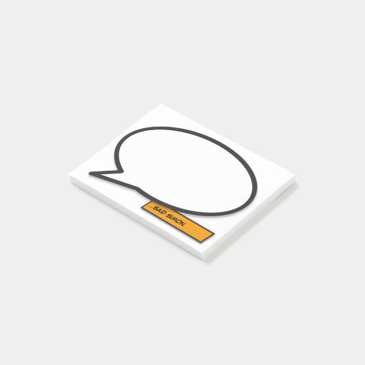 Personalisierter Spaß Einfache Comic Buche-Sprechb Post-it Klebezettel (angewinkelt)