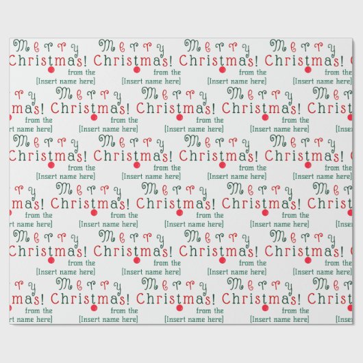 Personalisierter Spaß Farbenfrohe Weihnachtsfeier Geschenkpapier (Flach)