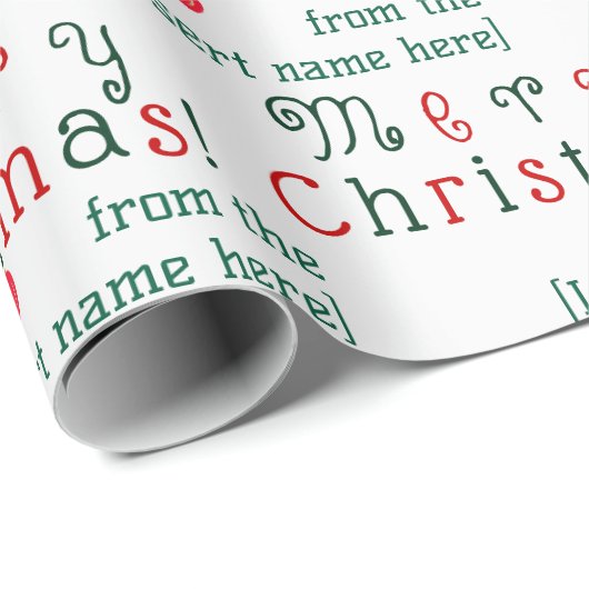 Personalisierter Spaß Farbenfrohe Weihnachtsfeier Geschenkpapier (Rolleneckpunkt)