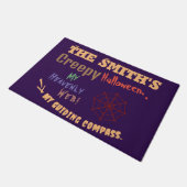 Personalisierter Spaß Lila Halloween Spider Web Fußmatte (Schrägansicht)