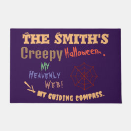 Personalisierter Spaß Lila Halloween Spider Web Fußmatte
