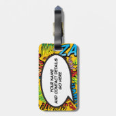 Personalisierter Spaß Modernes Comic Buch Gepäckanhänger (Rückseite vertikal)