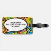 Personalisierter Spaß Modernes Comic Buch Gepäckanhänger (Rückseite horizontal)