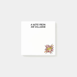 Personalisierter Spaß Modernes Cooles Comic POP Post-it Klebezettel