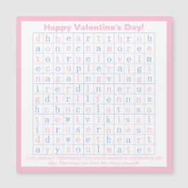 Personalisierter Spaß, Pink Valentine's Day Word P Magnetkarte