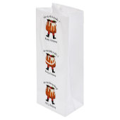 Personalisierter Spaß Pudding Frohe Weihnachten Geschenktüte Für Weinflaschen (Rückseite Schrägansicht)