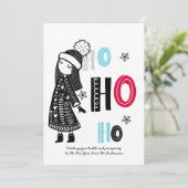 Personalisierter Spaß skandinavisch Moderne Weihna Einladung (Stehend Vorderseite)