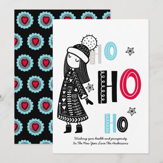 Personalisierter Spaß skandinavisch Moderne Weihna Einladung (Vorne/Hinten)