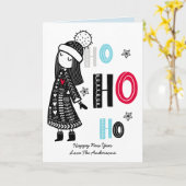 Personalisierter Spaß skandinavische Weihnachtsdoo Karte (Gelbe Blume)