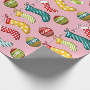 Personalisierter Spaß u. festliches Weihnachtsros Geschenkpapier