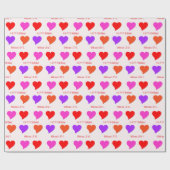 Personalisierter Spaß und bunte Herzen Geschenkpapier (Flach)