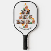 Personalisierter Spaß Weihnachten 11. FotoCollage Pickleball Schläger (Rückseite)