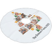 Personalisierter Spaß Weihnachten 11. FotoCollage Polyester Weihnachtsbaumdecke (Schrägansicht)