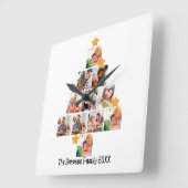 Personalisierter Spaß Weihnachten 11. FotoCollage Quadratische Wanduhr (Winkel)