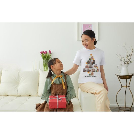 Personalisierter Spaß Weihnachten 11. FotoCollage T-Shirt