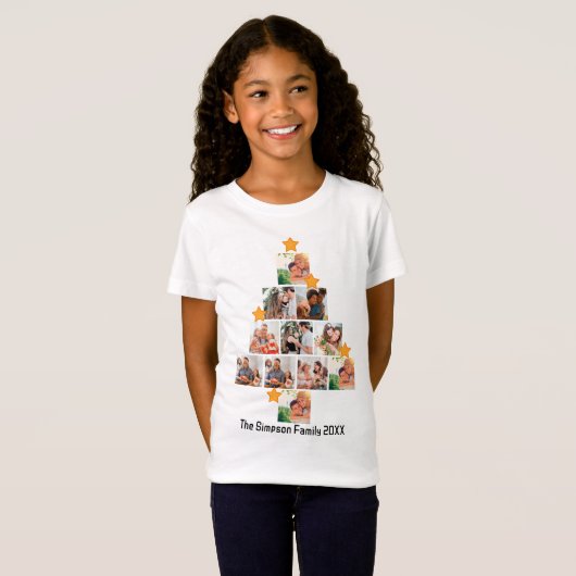 Personalisierter Spaß Weihnachten 11. FotoCollage T-Shirt (Vorne ganz)