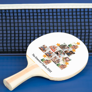 Personalisierter Spaß Weihnachten 11. FotoCollage Tischtennis Schläger