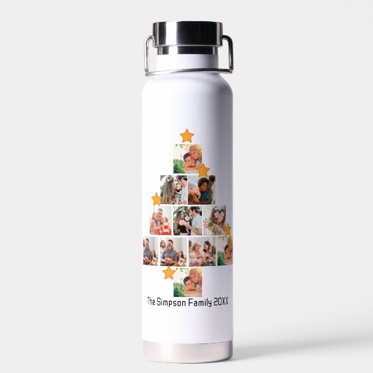Personalisierter Spaß Weihnachten 11. FotoCollage Trinkflasche (Rückseite)