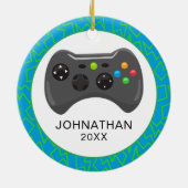 Personalisierter Spaß Weihnachtsvideospieler Keramik Ornament (Hinten)