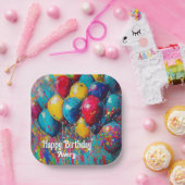 Personalisierter Spaß zum Geburtstag Balloons Cake Pappteller (Party)
