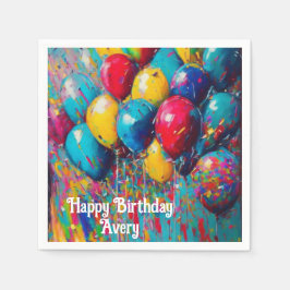 Personalisierter Spaß zum Geburtstag Balloons Cake Serviette