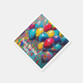 Personalisierter Spaß zum Geburtstag Balloons Cake Serviette (Ecke)