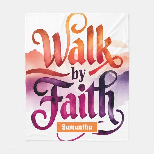 Personalisierter Spaziergang durch den Glauben Chr Fleecedecke (Vorderseite)