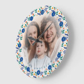 Personalisierter Speicherspeicher für große Fotos Große Wanduhr (Winkel)