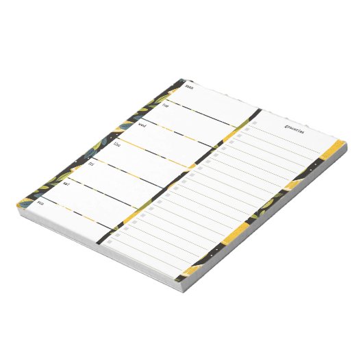 Personalisierter Speiseplan mit Fruchtmuster Notizblock (Rotiert)