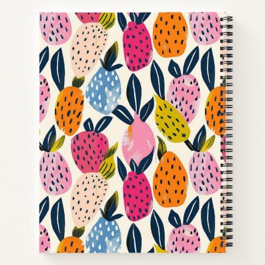 Personalisierter Speiseplan mit Fruchtmuster Notizblock (Rückseite)