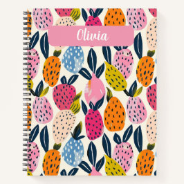 Personalisierter Speiseplan mit Fruchtmuster Notizblock