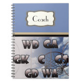 Personalisierter Spieler bringt Netball-Zug in Notizblock (Vorderseite)