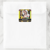 Personalisierter Spieler Quadratischer Aufkleber (Tasche)
