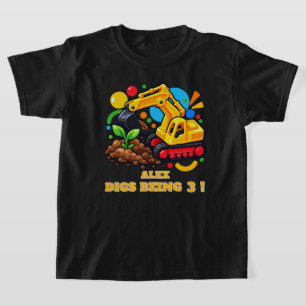 Personalisierter spielerischer Bagger-Geburtstag T-Shirt