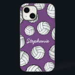 Personalisierter Spielername Volleyball Lila Case-Mate iPhone Hülle<br><div class="desc">Ein cooles iPhone-Gehäuse mit einem individuelle Name und einer Partie Volleyball in einem weichen lila Hintergrund.</div>