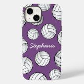 Personalisierter Spielername Volleyball Lila Case-Mate iPhone Hülle (Rückseite)