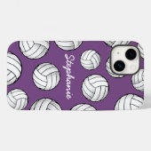 Personalisierter Spielername Volleyball Lila Case-Mate iPhone Hülle (Rückseite (Horizontal))