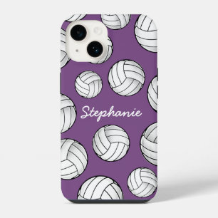 Personalisierter Spielername Volleyball Lila iPhone Hülle