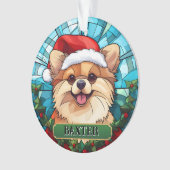Personalisierter Spitz aus Hartglas Ornament (Vorderseite)