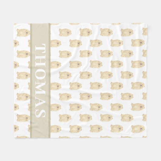 Personalisierter Spitz Fleecedecke (Vorderseite (Horizontal))