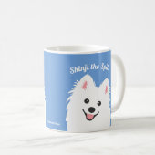 Personalisierter Spitz Hund, Samoyed, Eskimo Welpe Kaffeetasse (VorderseiteRechts)