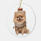 Personalisierter Spitz Hunde Kunst Keramik Ornament (Links)